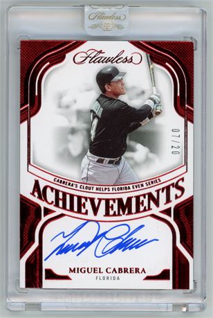 2025 Panini Flawless Miguel Cabrera Ruby Achievements Auto 7/20 Factory Sealed