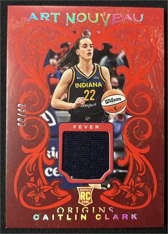 2024 Panini Origins WNBA Art Nouveau Patch 8/49 Caitlin Clark RC