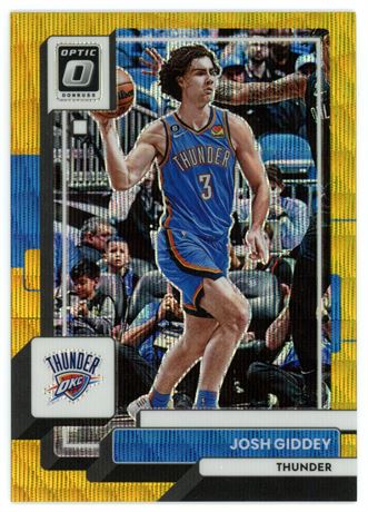 2022 Panini Donruss Optic #43 Josh Giddey 8/10 Gold Wave