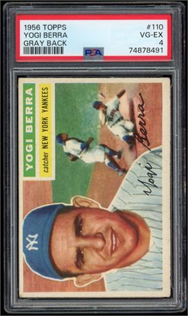 1956 Topps #110 Yogi Berra Gray Back PSA 4