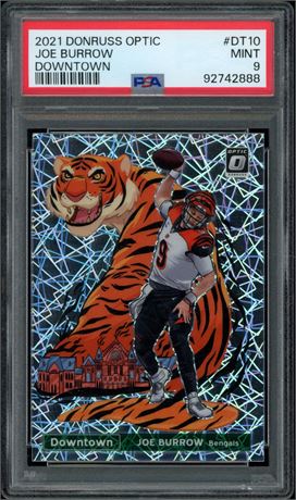 2021 Donruss Optic Joe Burrow Downtown PSA 9 MINT